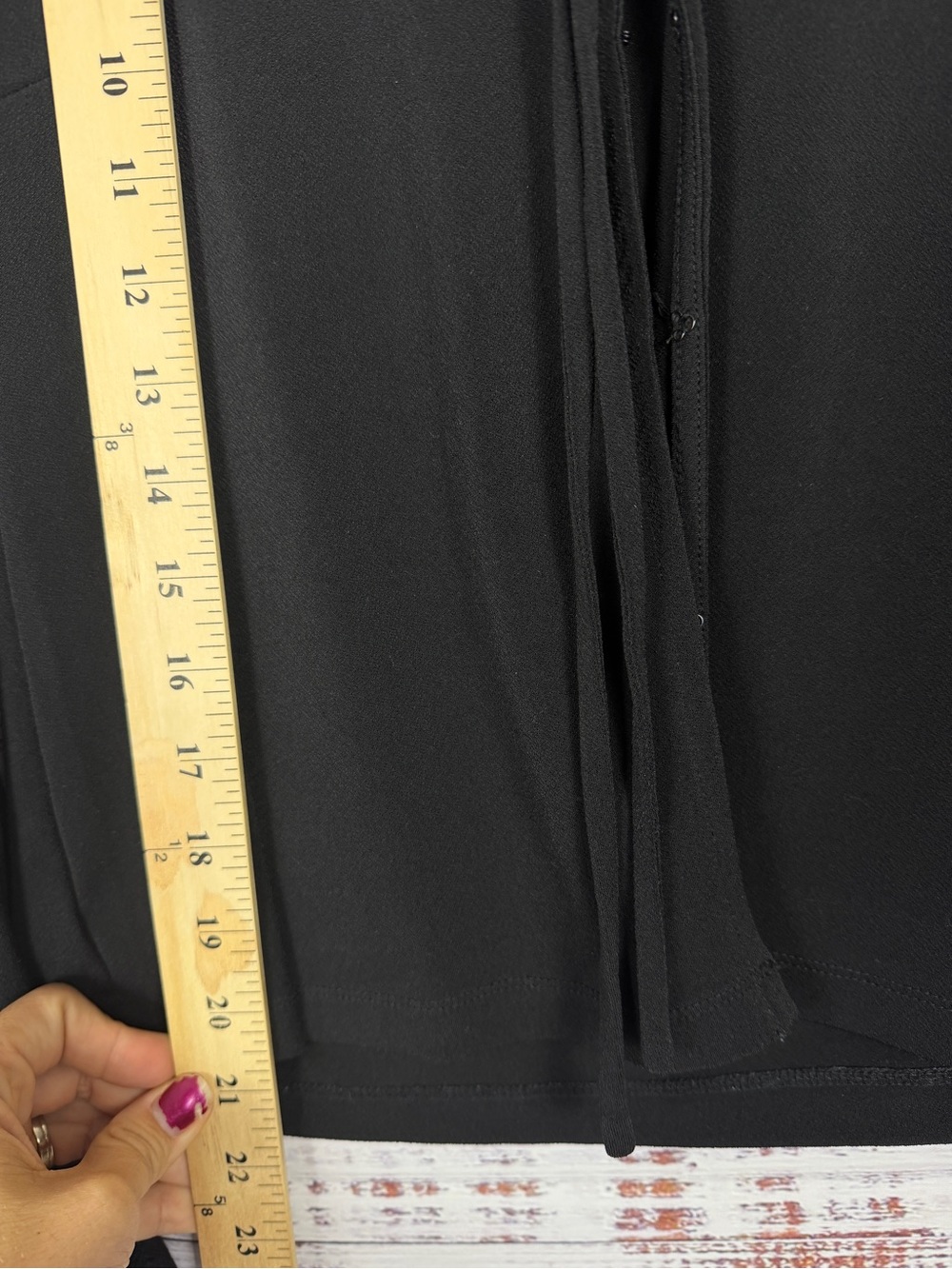 LOFT Crepe Jersey Tie Front Top – Black – Size M - Picture 7 of 8